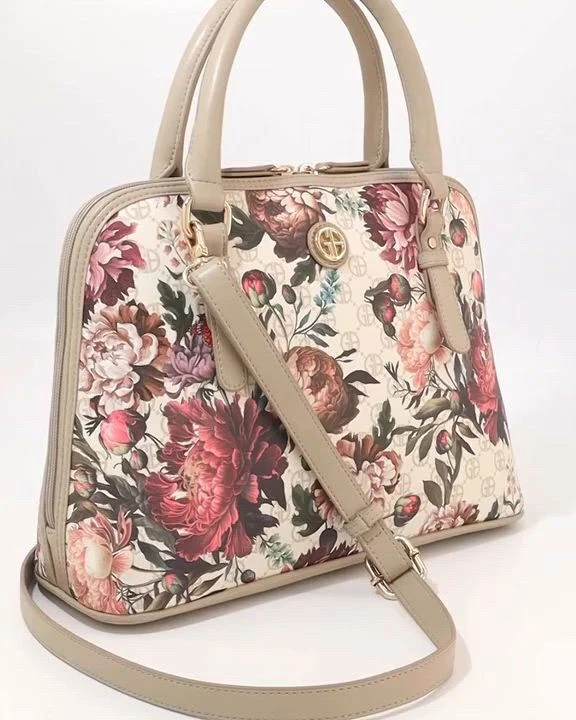 Bolso Giani Bernini Saffiano mediano domo Moody floral multi dorado Foto 2 de 4