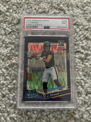 2023 Panini Donruss Optic CJ STROUD Rated Rookie RC Purple Shock #244 PSA 9