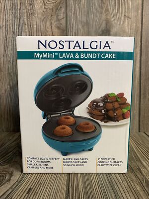 Nostalgia MyMini Lava, Donut, Muffin And Bundt Cake Maker Blue ***New*** 