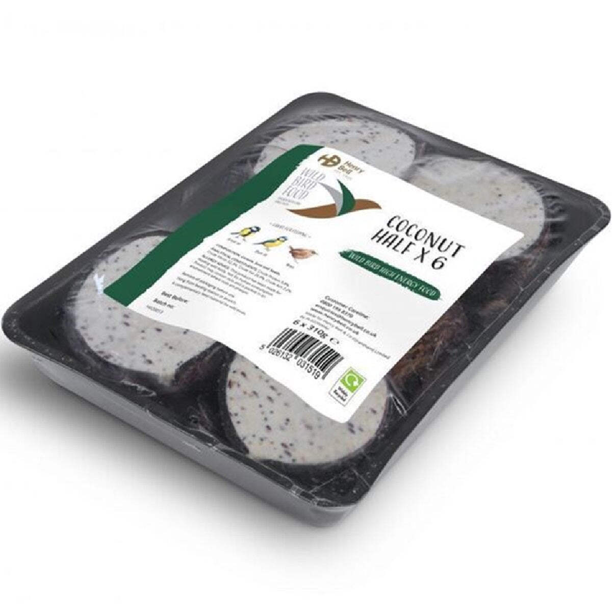 COCONUT HALF - (6pk) - Henry Bell Wild Bird Energy Food Treats Suet Coco Halves