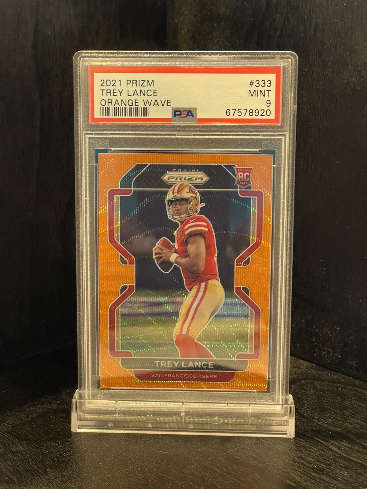 2021 Prizm Trey Lance Orange Wave Prizm  RC /60 #333 PSA 9 POP 10