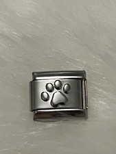 New Silver Dog Paw Print Italian Charm Fits 9mm Nomination Bracelet Gift