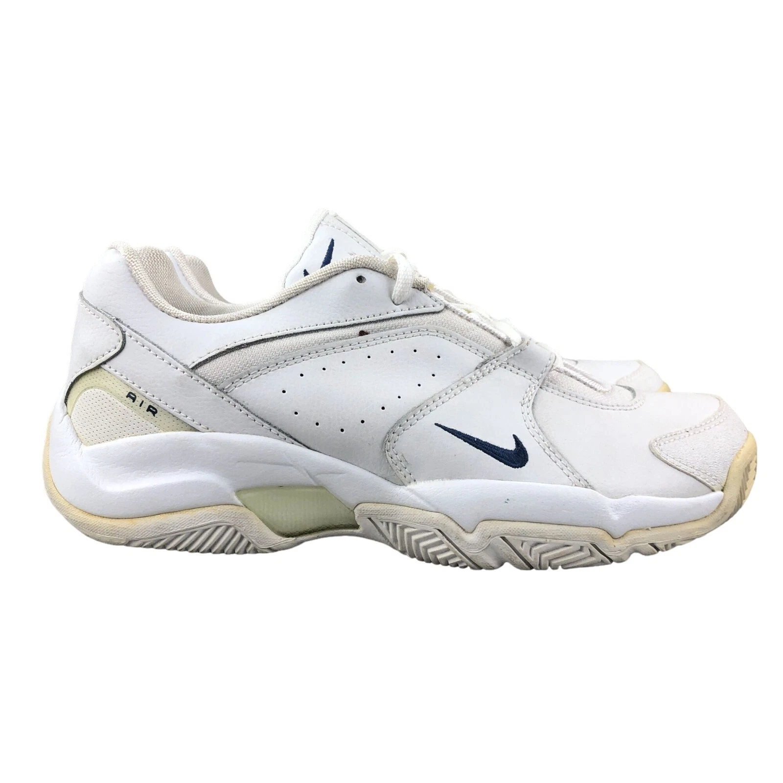 Baskets à lacets en cuir blanc vintage Nike Taille 9 Air Supreme Court 840048 143