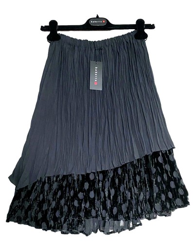 Jupe Courte Halogen Taille 2P (petite) - Plissée, Tweed Noir Et Blanc Géométrique