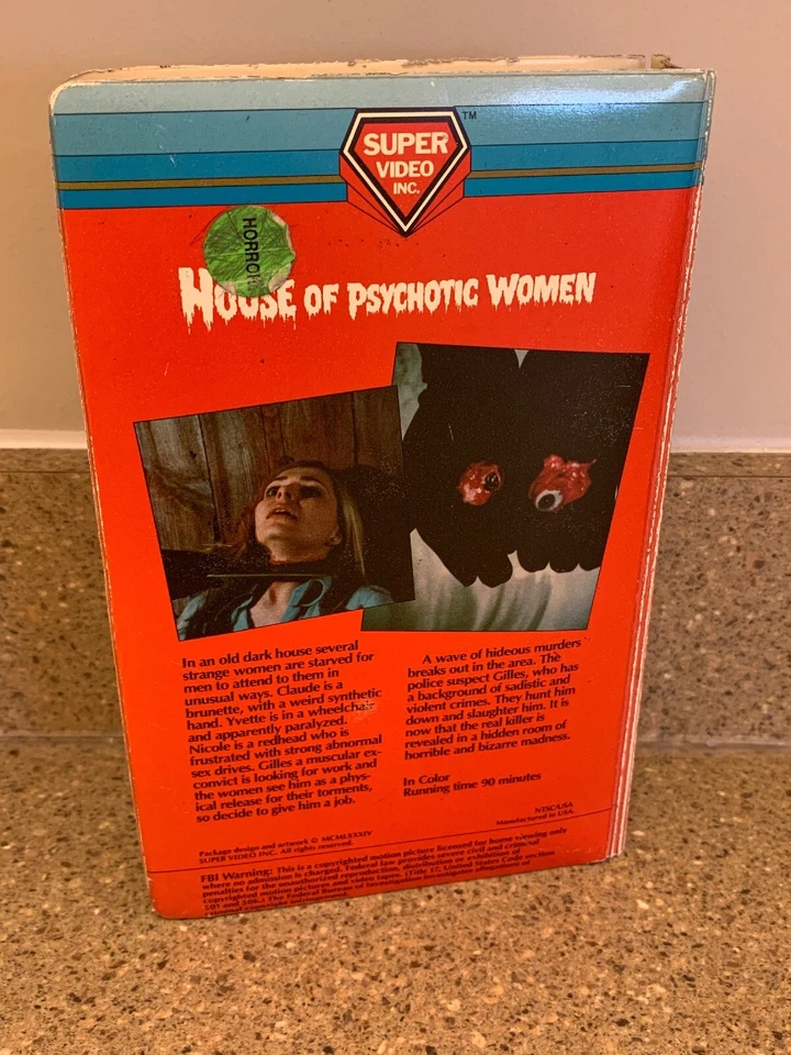 HOUSE OF PSYCHOTIC WOMEN VHS SUPER VIDEO CLAMSHELL PAUL NASCHY GIALLO HORROR - Image 2 of 3