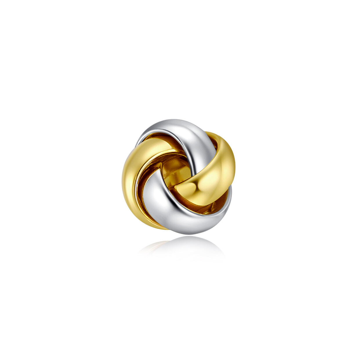 Wellingsale 14k Two Tone Gold Knot Earrings