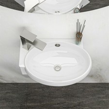 Small Wall Mount Vessel Sink Rectangle Sink White Ceramic Bathroom Sink