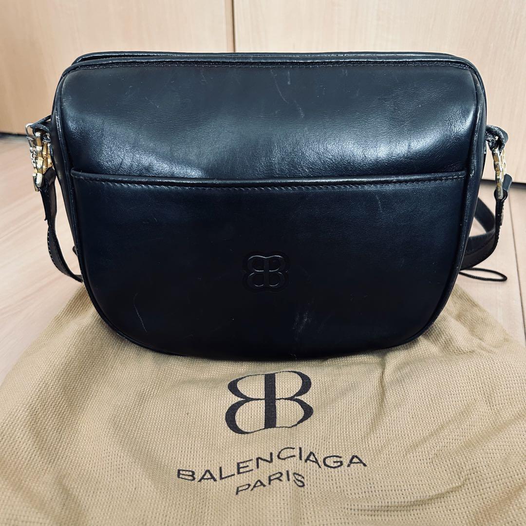 Balenciaga Shoulder Bag All Leather with Pouch Black Simple Balenciaga Shoulder Bag All Leather with Pouch Black Simple