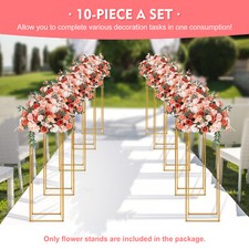 10Pcs 80cm Golden Flower Stand Frame Table Wedding Centerpiece Metal Decor