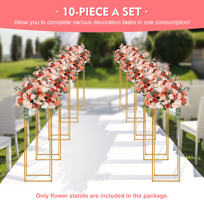 Golden Blumenständer Blumensäule Pflanzenständer Hochzeit Dekosäule Stand Halter