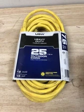 25' Power-On Outdoor/Indoor Cable, Yellow
