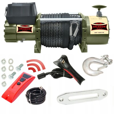 Dragon Winch Elektrische Seilwinde 24V 18000 lbs / 8165 kg Synthetikseil 21m