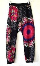 A6 Auth DESIGUAL Multicolor Floral Viscose Girls Harem Pants Size 11/12