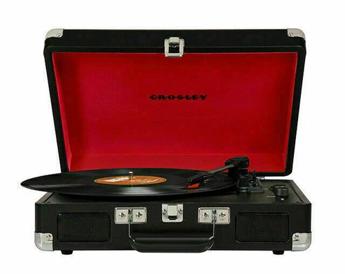 Crosley CR8005DBK Cruiser Deluxe 3-Speed Turntable - Black
