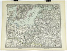 1897 German Map of East Europe part 3 from Stieler's Hand Atlas 19 x 15