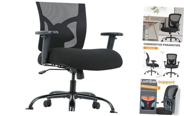 Ergonomic Desk Chair Office Chair Computer Chair 500lbs with Lumbar Support-image