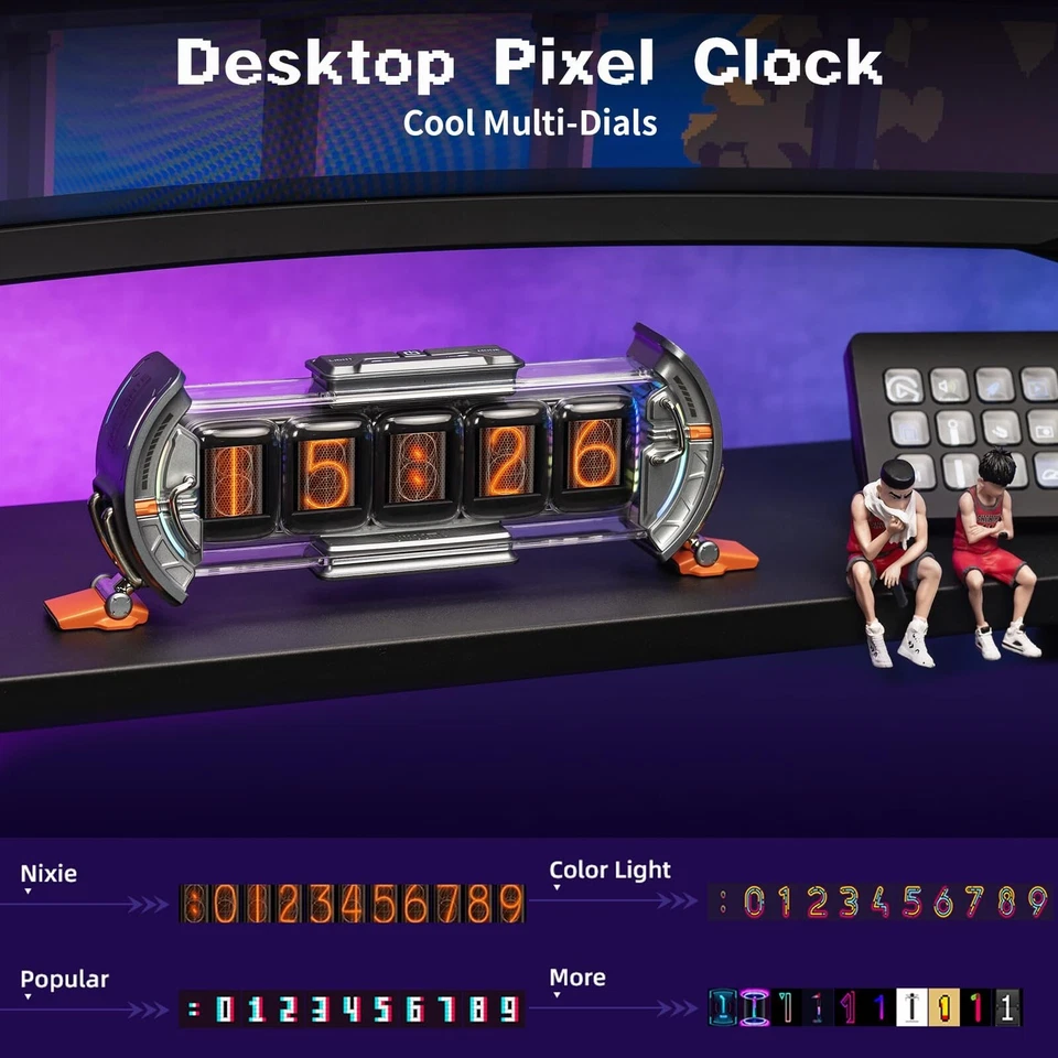 Divoom Times Gate - Cyberpunk Gaming Setup Digital Clock with Smart APP Contr... - Image 2 of 4