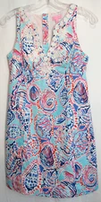 Lilly Pulitzer Gabby Embroidered Shell Me About It Shift Dress Size 0 EUC