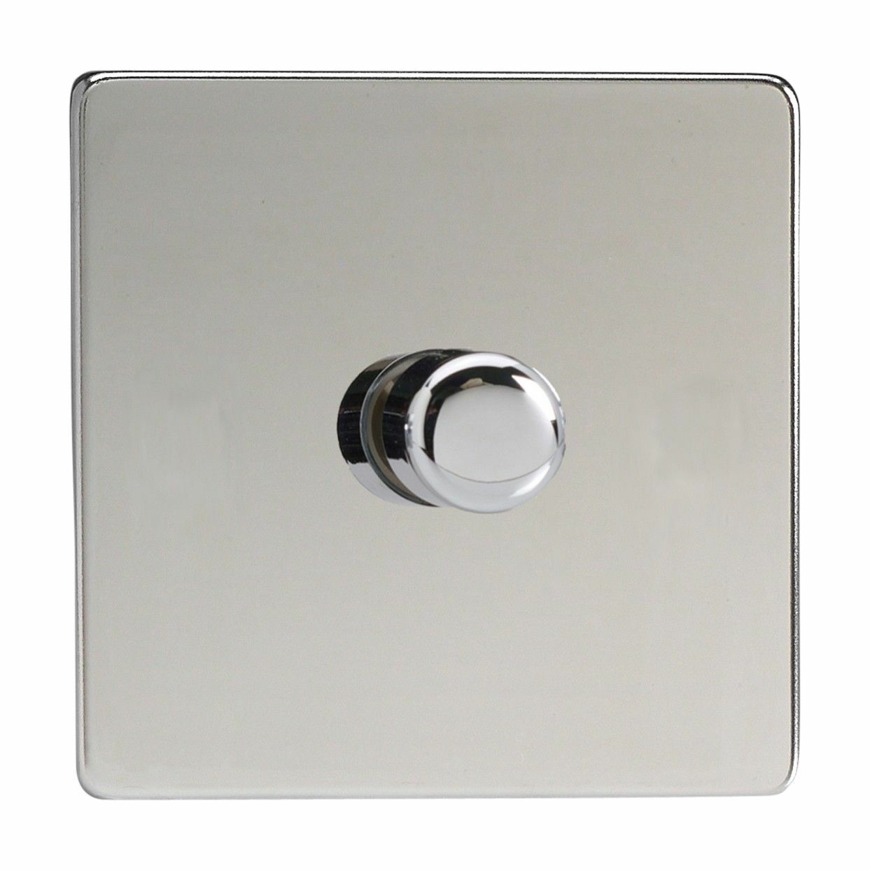 Varilight JDCP401S Screwless Polished Chrome 1 Gang 2 Way LED Dimmer 0-120W
