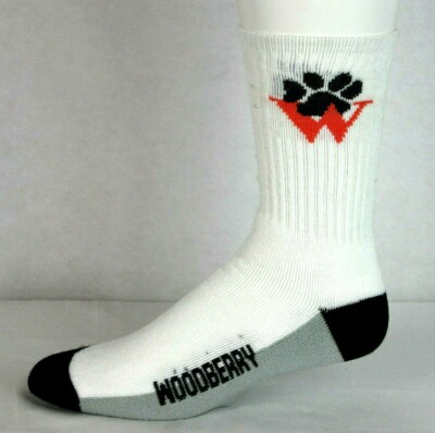 Woodberry Forest School Tigers Athletic Crew Socks White Medium