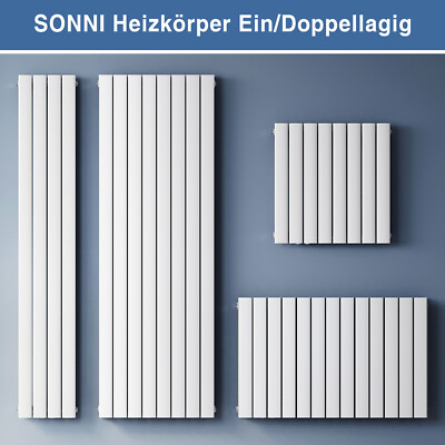 Design Heizkörper Paneel Flachheizkörper Wandheizung Vertikal/Horizontal Weiß 