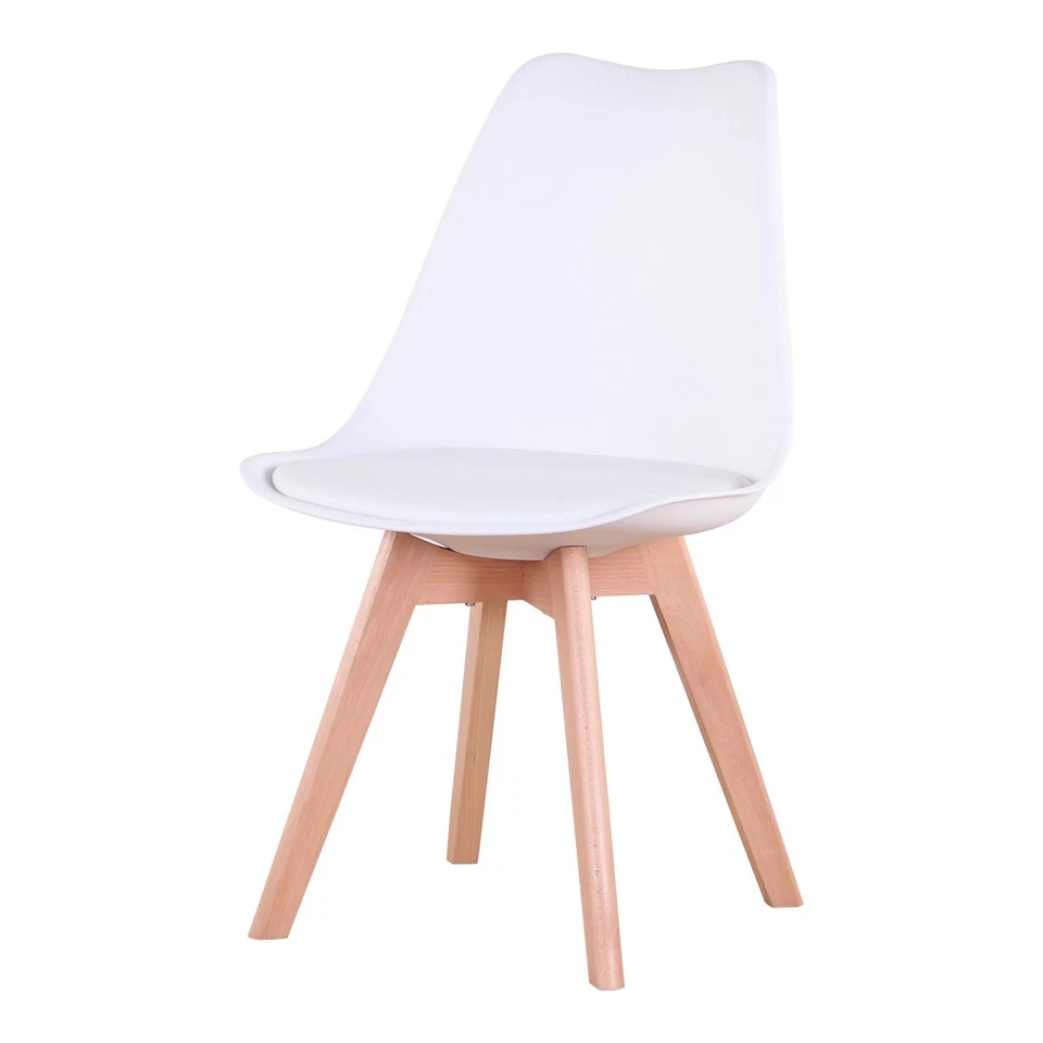 Set di 6 sedie Bianco Tulip Design Gambe polipropilene Legno di faggio - Immagine 4 di 4
