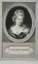 ANTOINETTE DESHOULIERES (1638-1694) PARIS PORTRAIT ENGRAVING 19th century