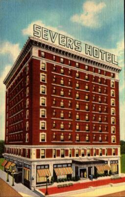 LINEN POSTCARD- HOTEL SEVERS, MUSKOGEE, OKLAHOMA BK27