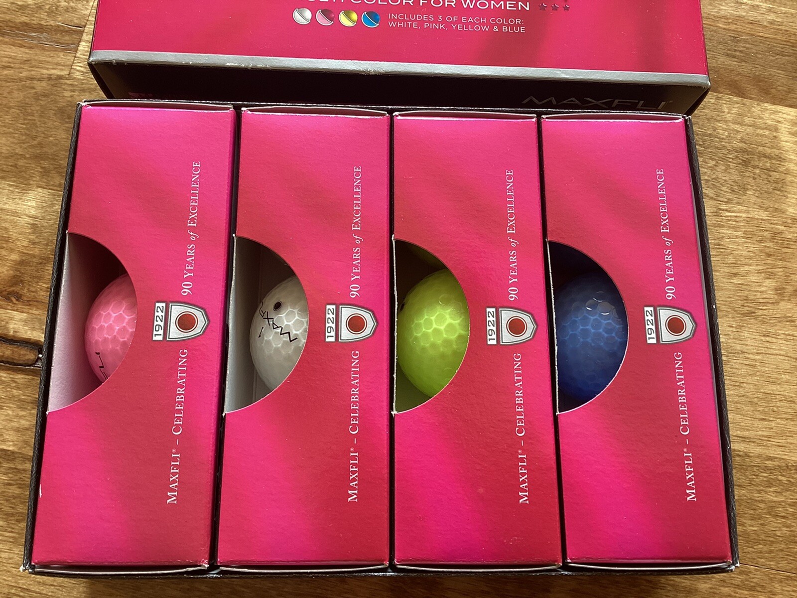 Maxfli REVOLUTION - 12 Golf Balls - Multi Color for Women - Breast Cancer Aware