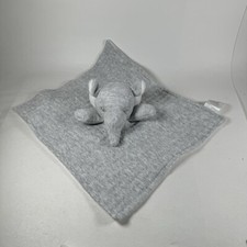 Elephant Baby Lovey Security Blanket Grey 11 X 9.5 100 Cotton