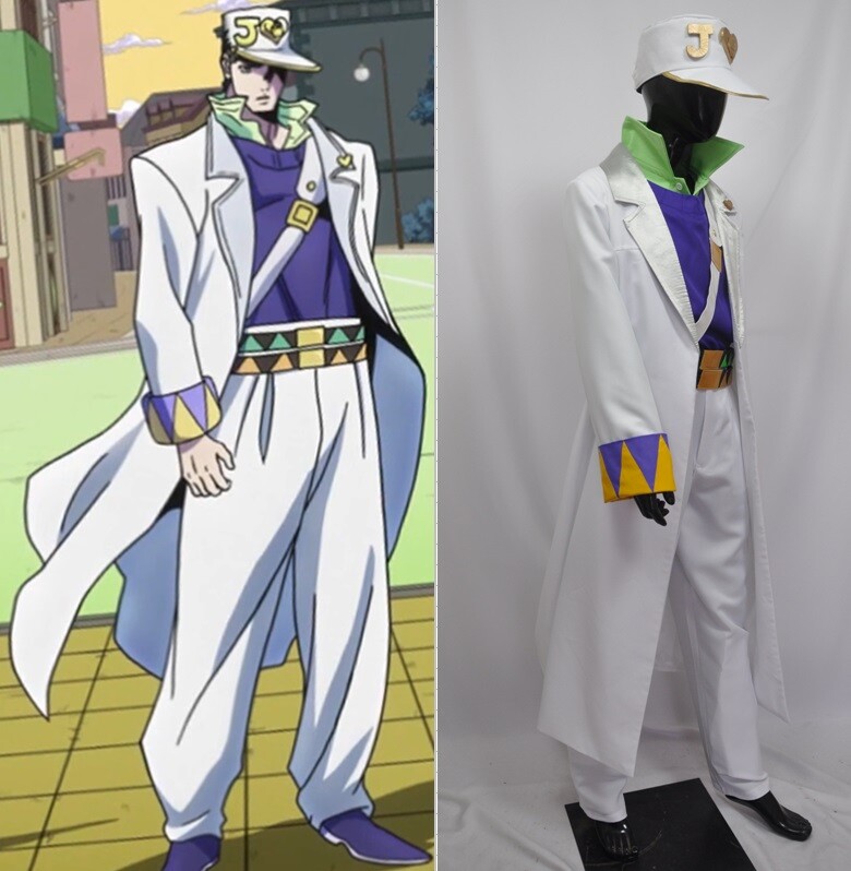 Kujo# jotaro Costume Halloween Party Clothings Suit Outfit Set Cosplay Costume