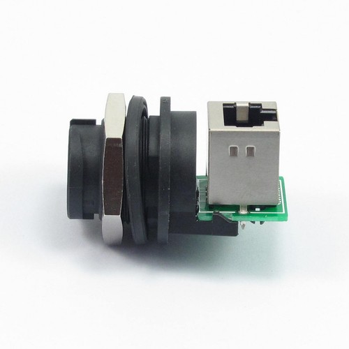 Cat 6 RJ45 Female Shielded Industrial Panel Mount Bulkhead Coupler with Dust Cap - 第 11/12 張圖片