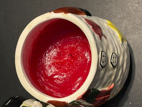 Handmade Candle in SNOWMAN COOKIE JAR Hermitage Pottery PRE-OWNED USED DAMAGED - Picture 9 of 11