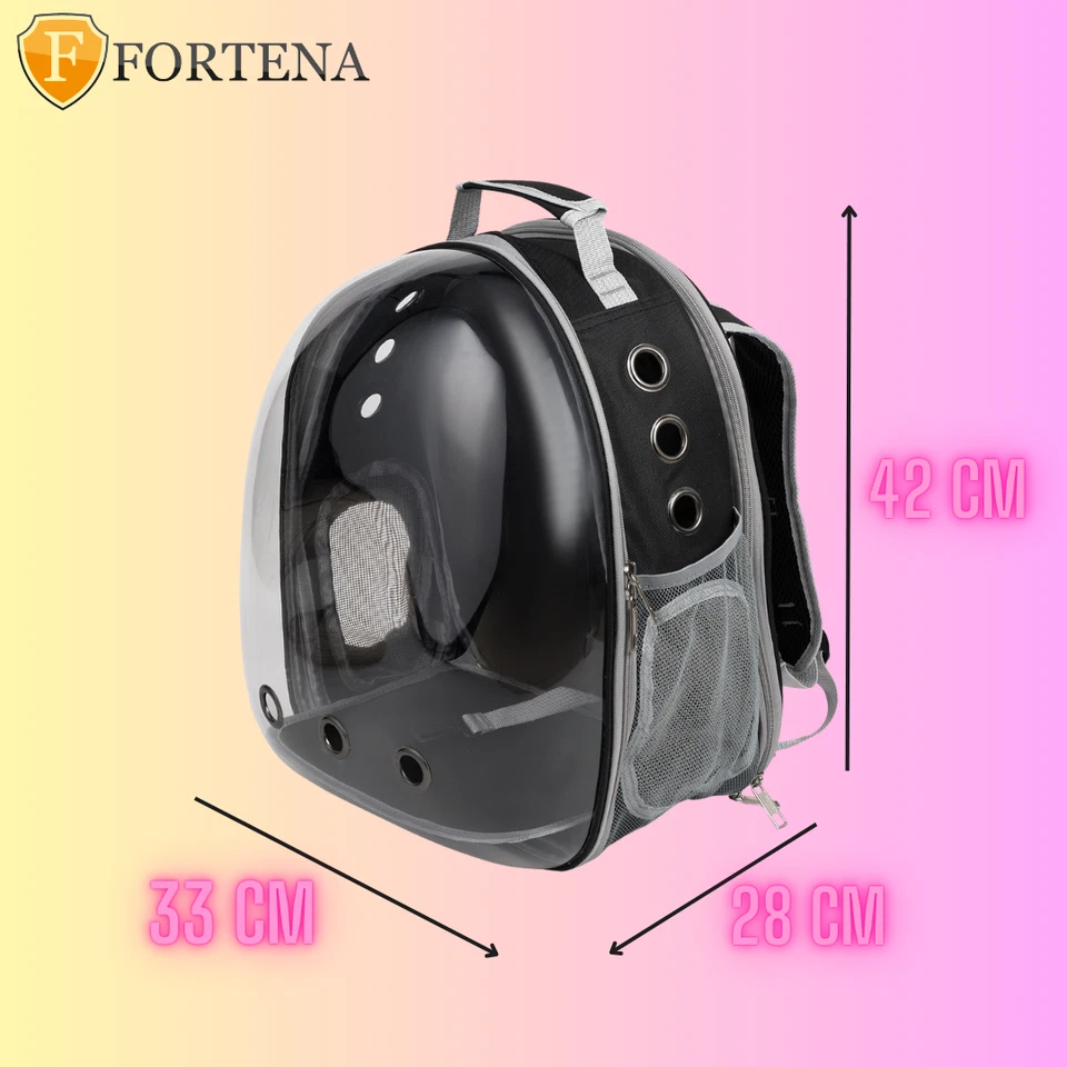 Erweiterbarer Rucksack für katze Haustiere 33x28x42 cm transparent transportbox - Bild 3 von 4