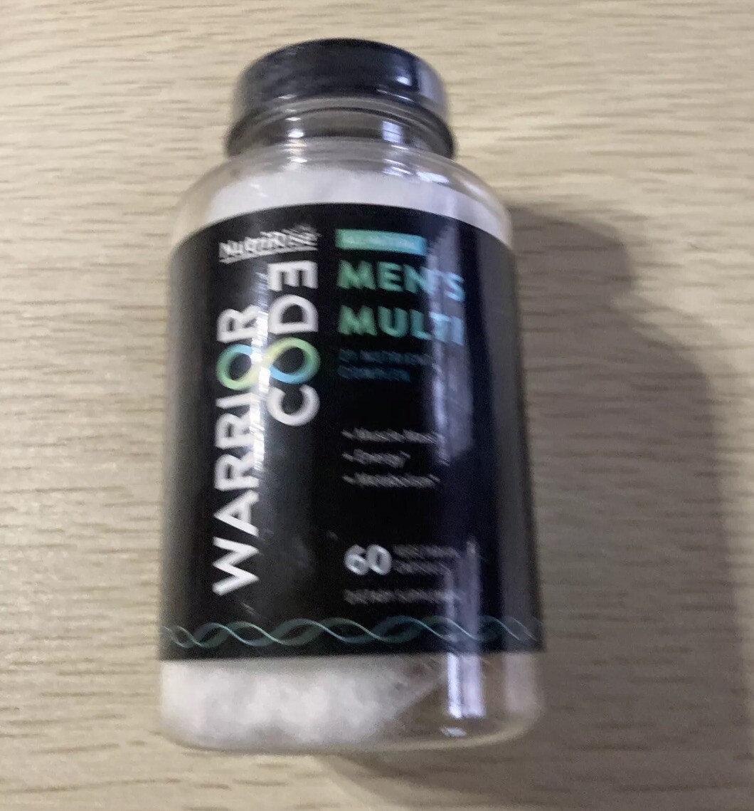 Nutririse Warrior Code Mens Multivitamin Supplement 60 Capsules Boosts Energy Immunity Vitality Supports Active Lifestyles Expires 07/25