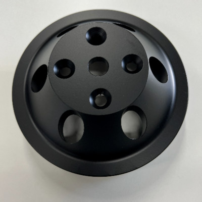 SBC Small Block Chevy Black Aluminum Water Pump Pulley 2 Groove LWP 327 305 350