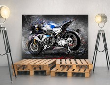 ACRYLGLAS BILD WANDBILD POSTER BMW HP4 RACE S1000RR ABSTRAKT BILDER MOTORRAD