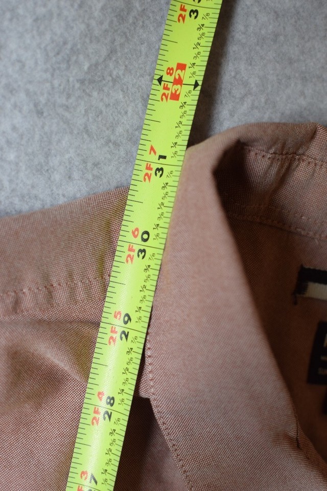 RVCA Men’s Button Down Long Sleeve Medium Slim Fit Shirt Salmon Pink