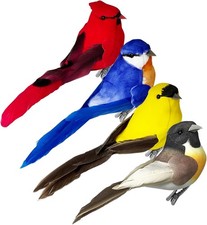 Clip on Artificial Birds Decor Foam Feather Birds Handmade Ornaments for Christm