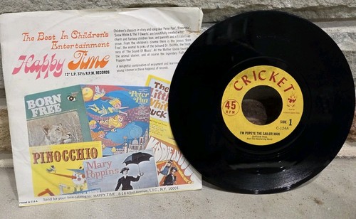 1958 Cricket C124 POPEYE THE SAILOR MAN 45rpm record CAPT. PAUL & SEAFARING BAND - Imagen 4 de 5