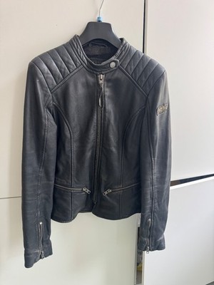   Tigha Lederjacke Damen Größe S schwarz Bikerjacke   Used Look