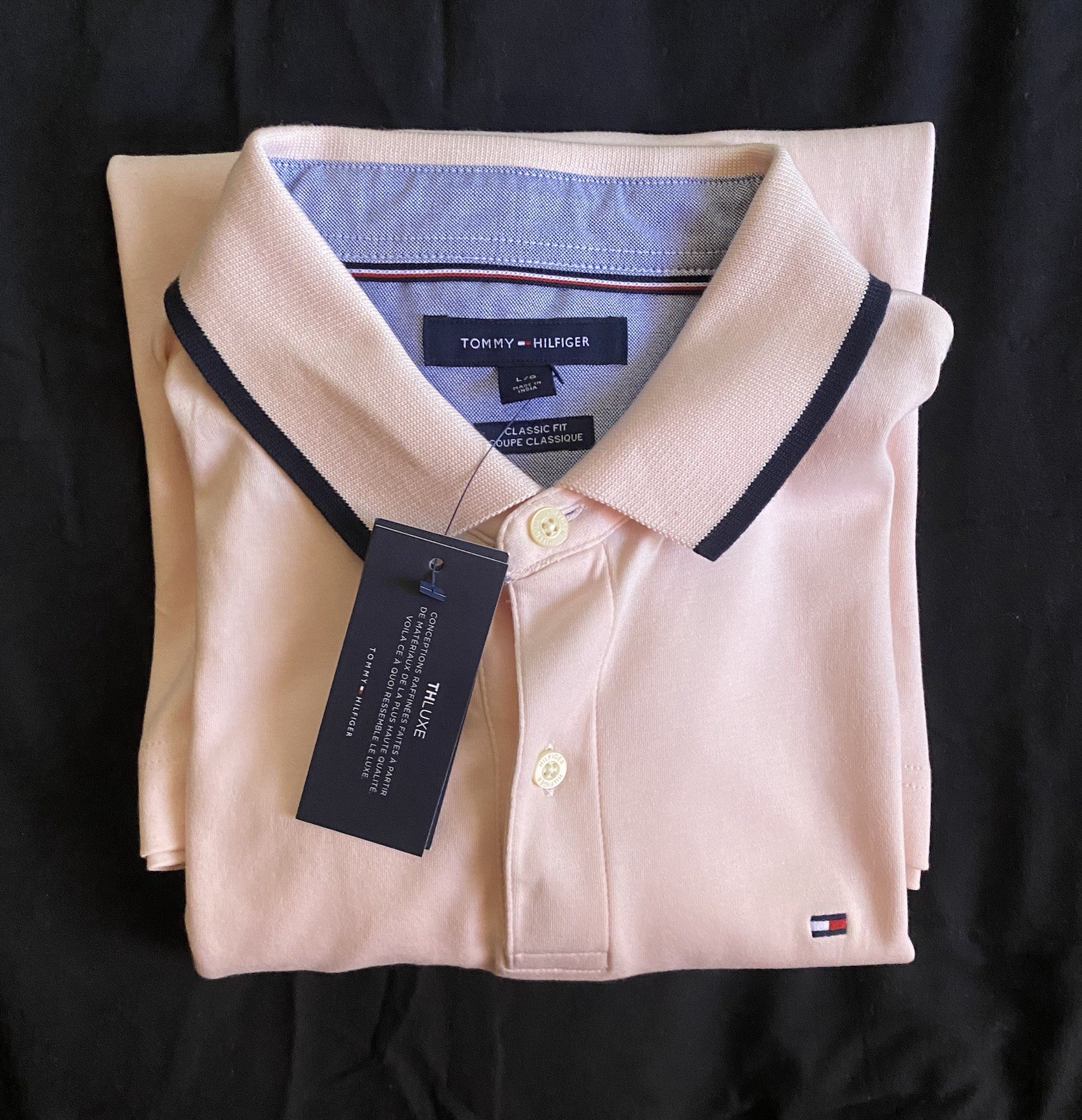 Tommy Hilfiger Large Men’s Polo Shirt NEW WITH TAGS Pink
