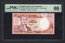 Colombia 100 Pesos Oro 07-08-1991 P426e Uncirculated Graded 66