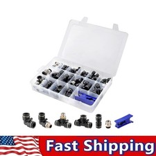 52x Quick Connect Air Hose Fitting Kit 1/4" 3/8" 1/2" Push to Connect Air Fit U5