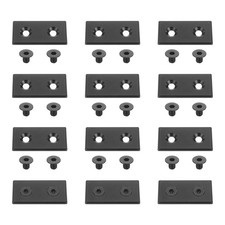 12Pcs Profile End Cap, Zinc Alloy 4080 EU Standard T-Slot Extrusion, Black