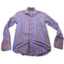 Robert Graham Men's Striped Button Down Shirt Size M Multicolor Long Sleeve