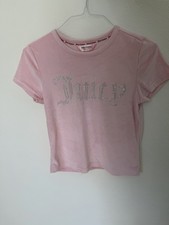 Juicy Couture Pink Velour T-Shirt for girls. size medium new 