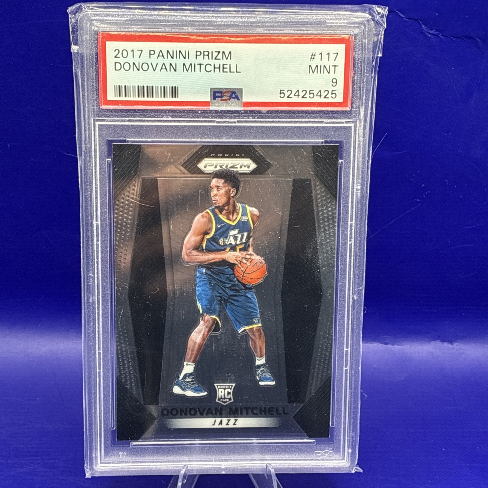 2017-18 Panini Prizm #117 Donovan Mitchell ROOKIE (RC) Jazz, PSA 9 MINT