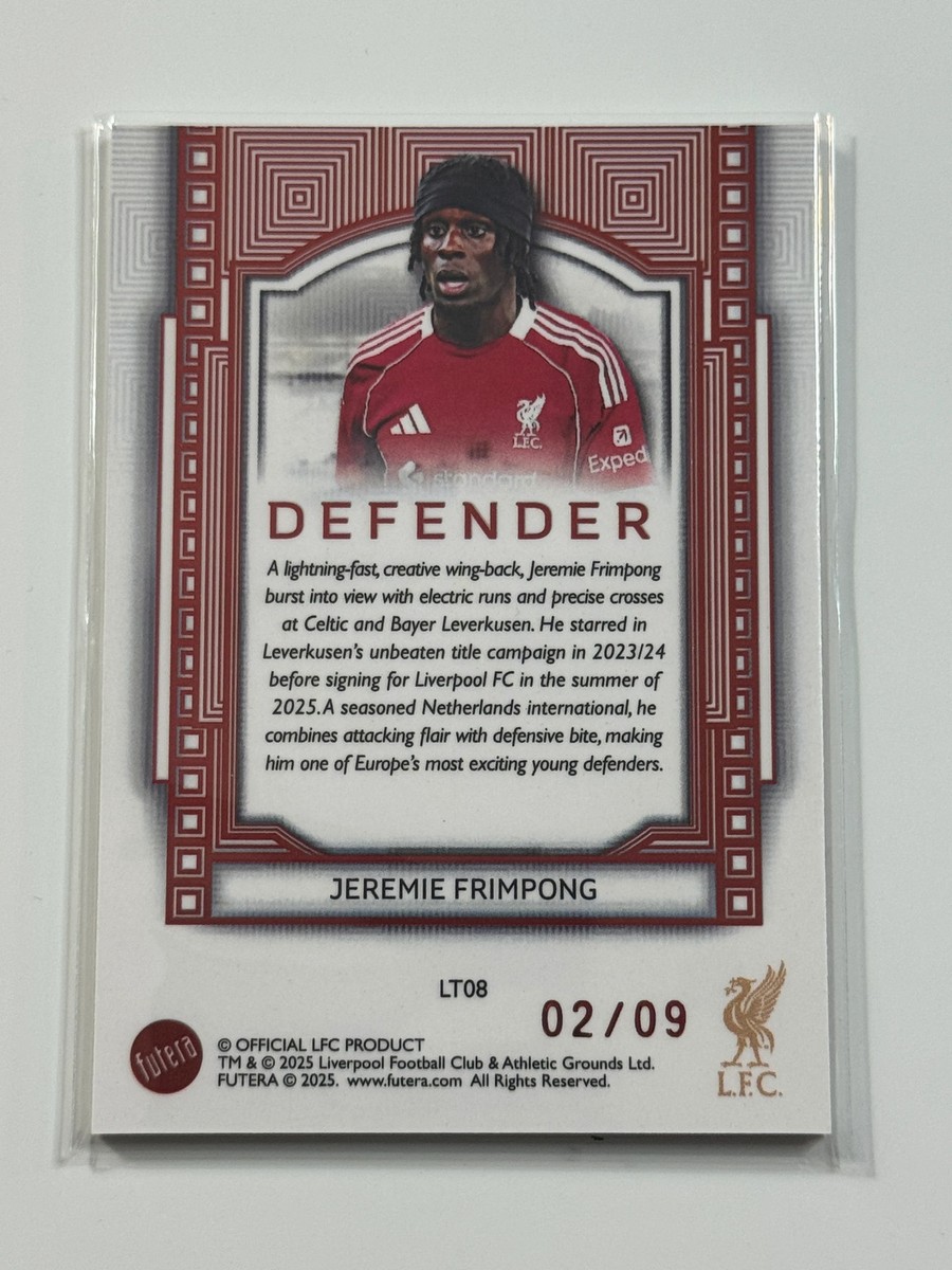 2025-26 Futera Platinum Liverpool Titans Red #08 Jeremie Frimpong