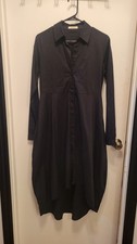Love In Black Collared Long Sleeve Button Shirt Dress S